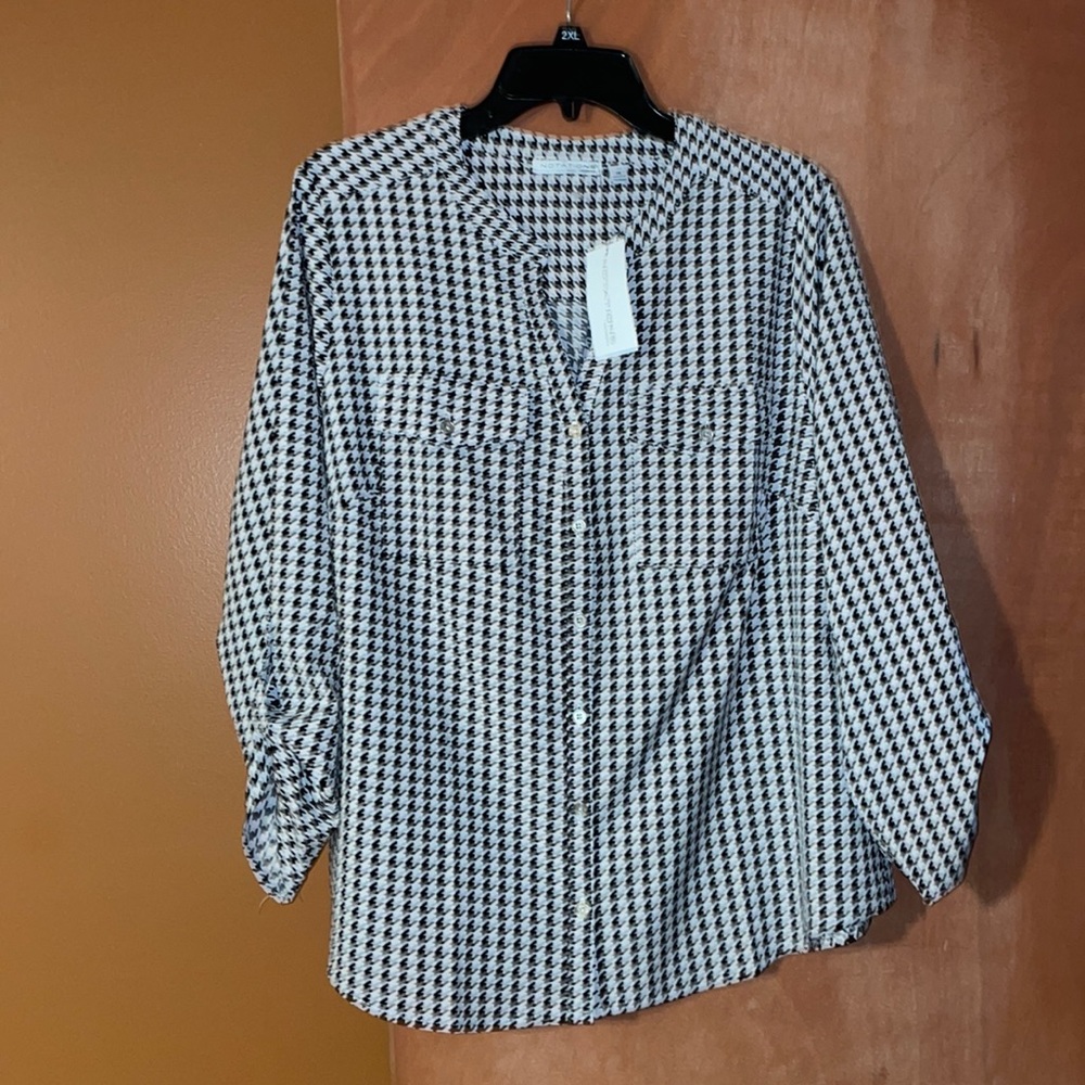 Notations houndstooth print blouse